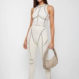 Maniere De Voir Cream Leggings Set